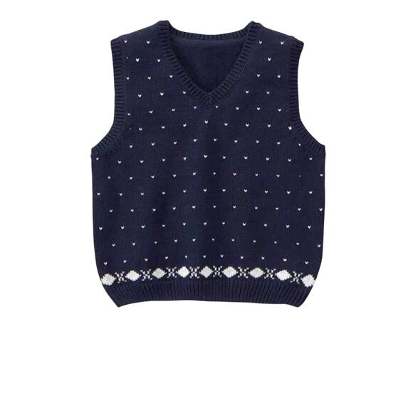 Janie and Jack Other - Janie and Jack Navy Birdseye Combed Cotton Sweater Vest 2T